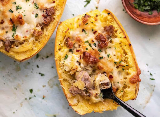 Sausage Stuffed Spaghetti Squash