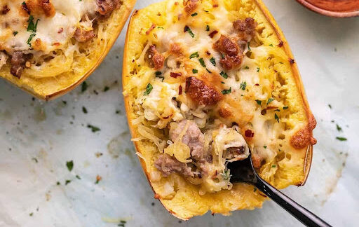 Sausage Stuffed Spaghetti Squash