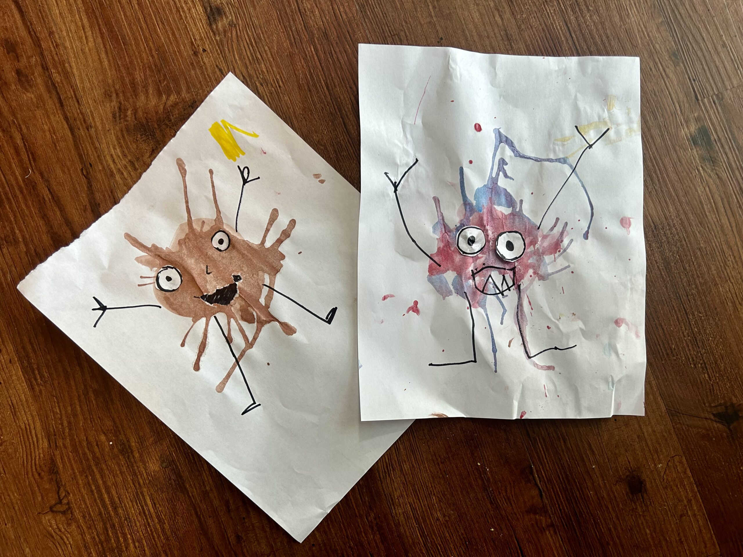 Monster watercolor kids craft