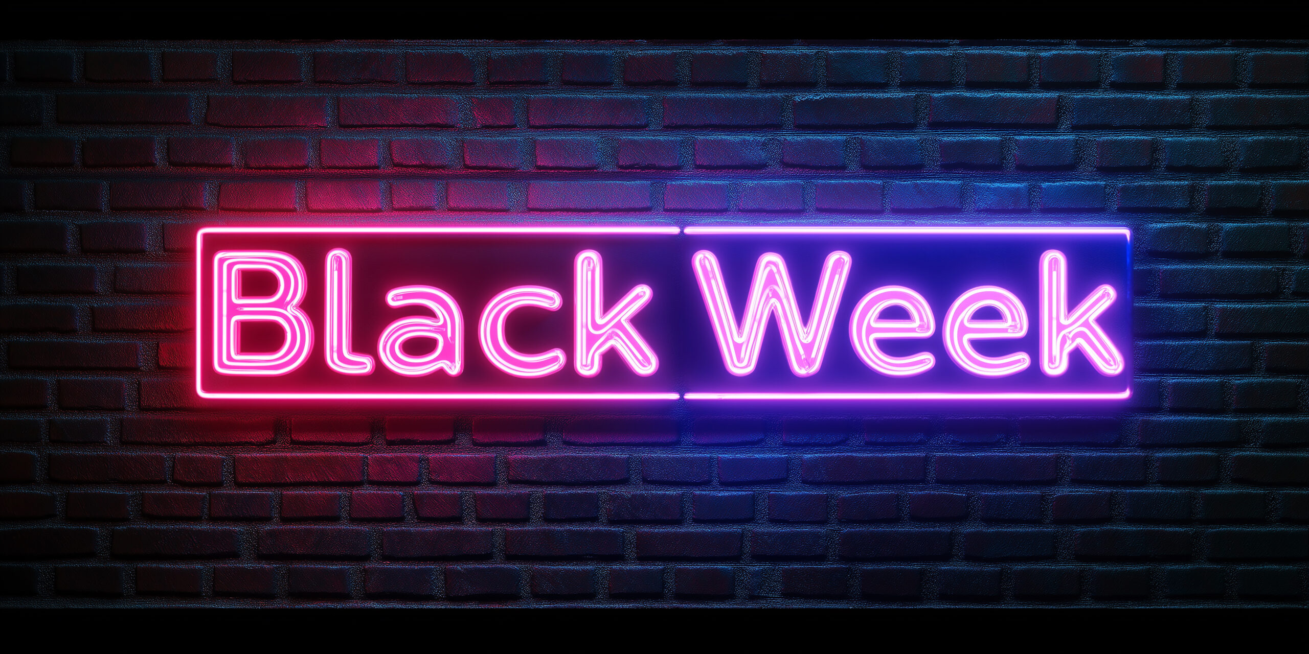 Black Week is written out on a back wall