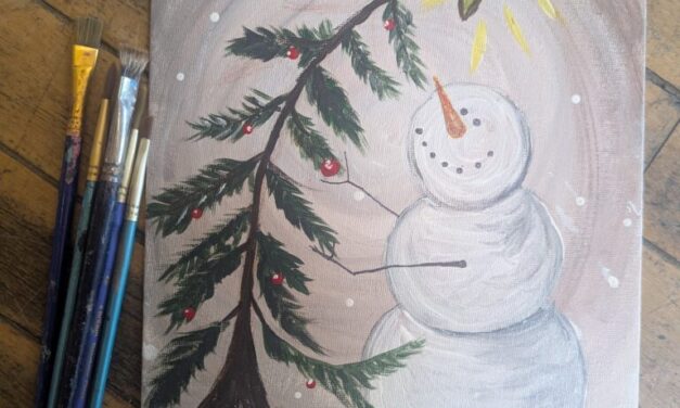 Homeschool Snowman Painting