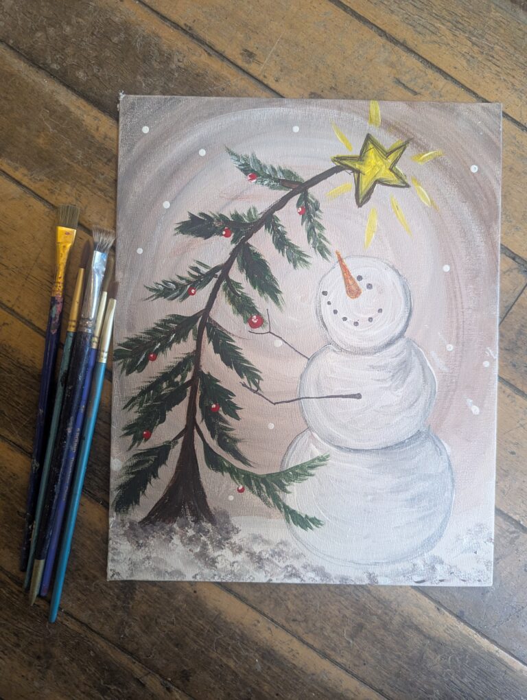 Homeschool Snowman Painting