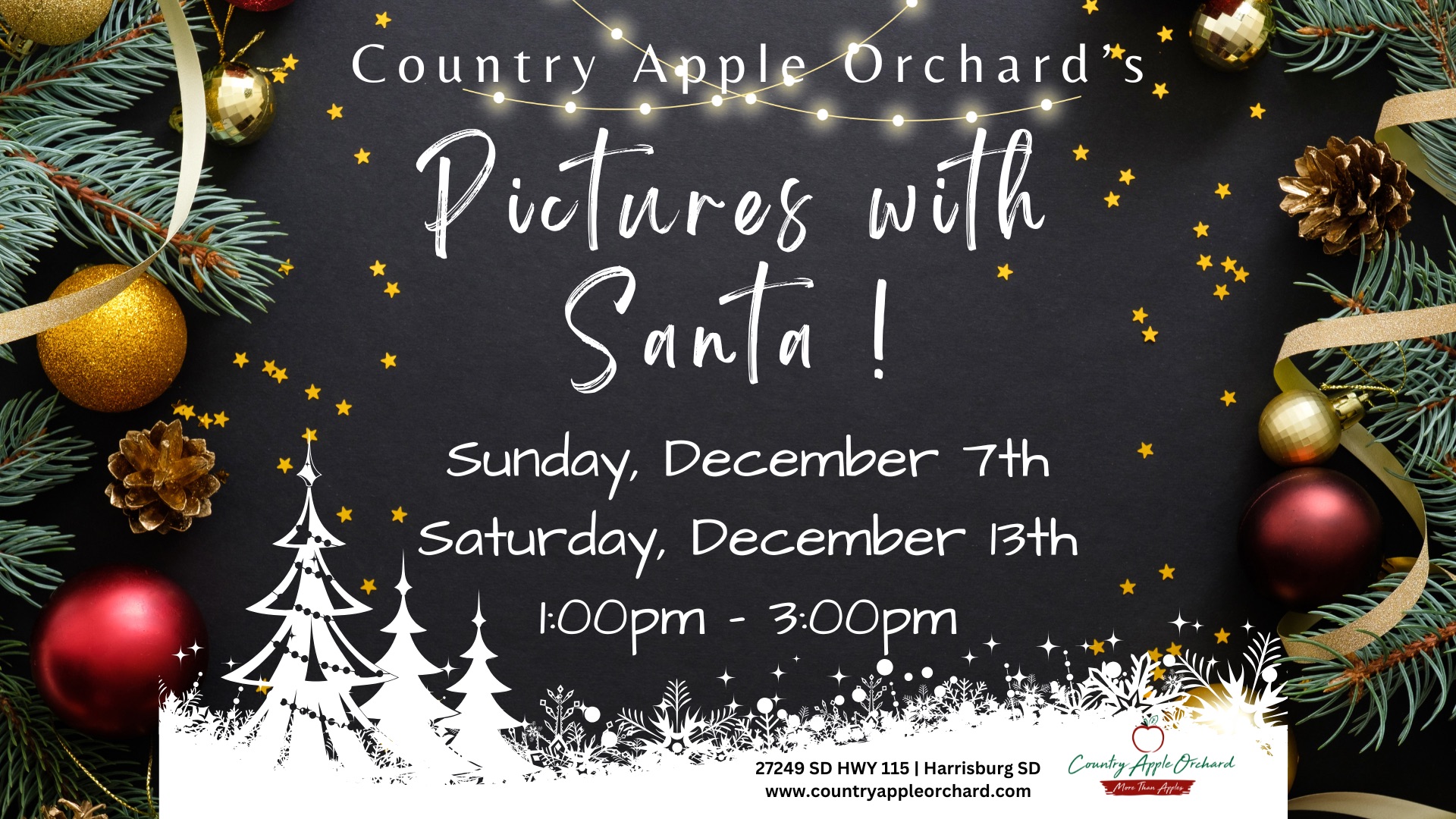 Pictures with Santa at the Country Apple Orchard
