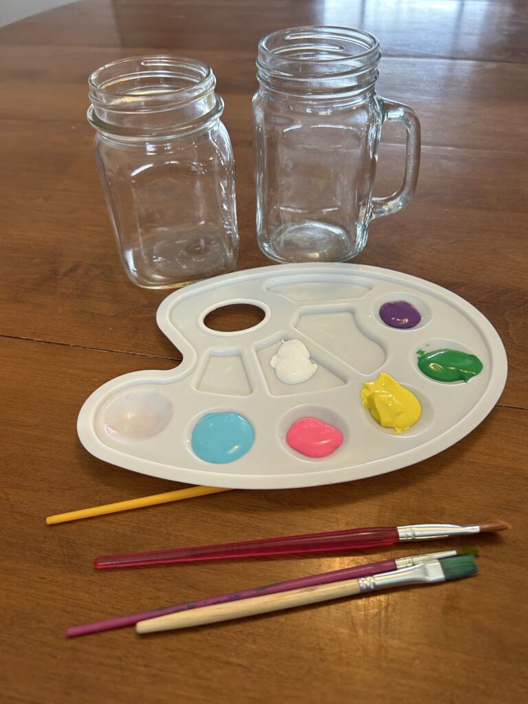 Supplies for glass vase craft