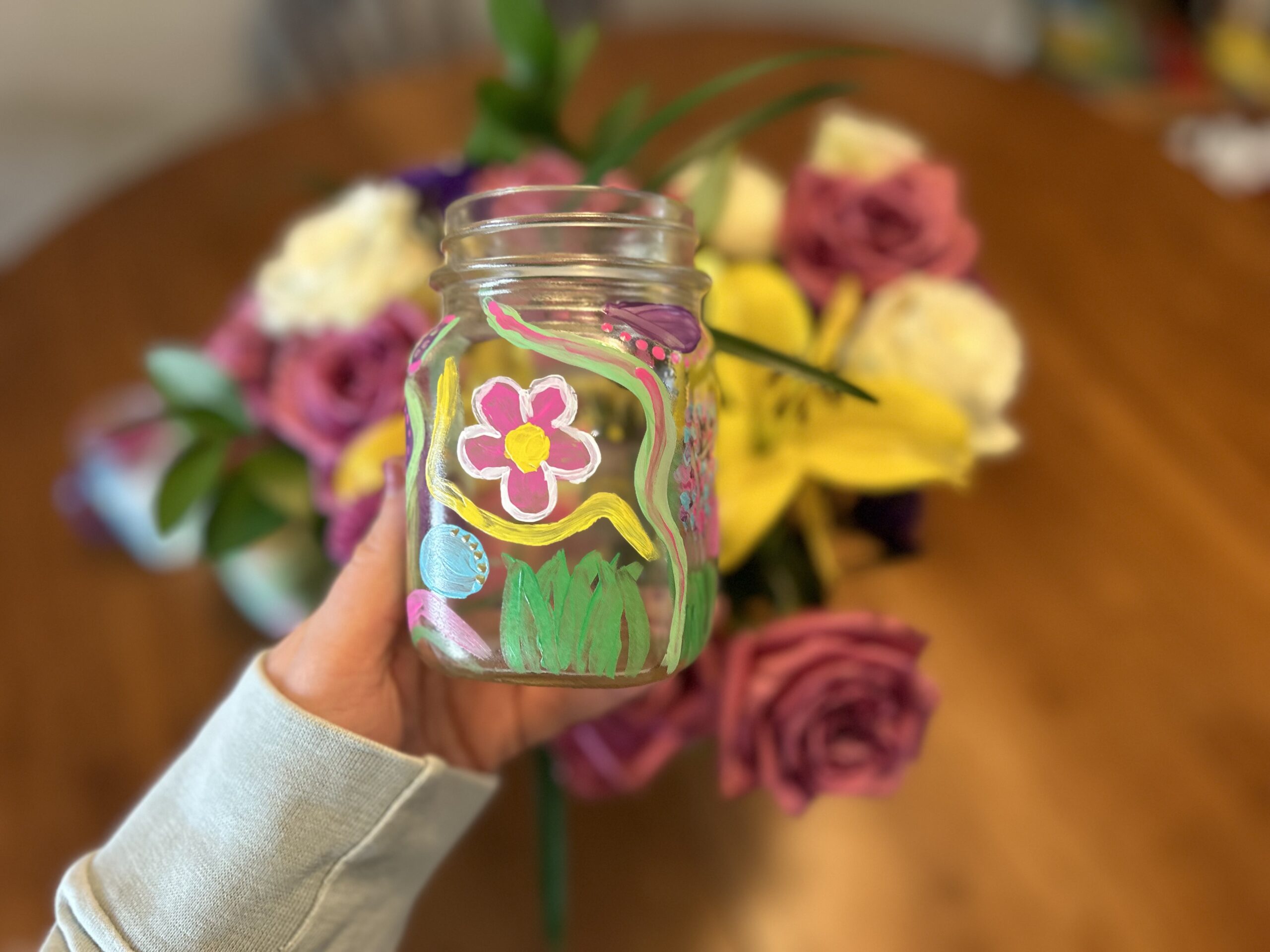 Painted Glass Mug/Vase