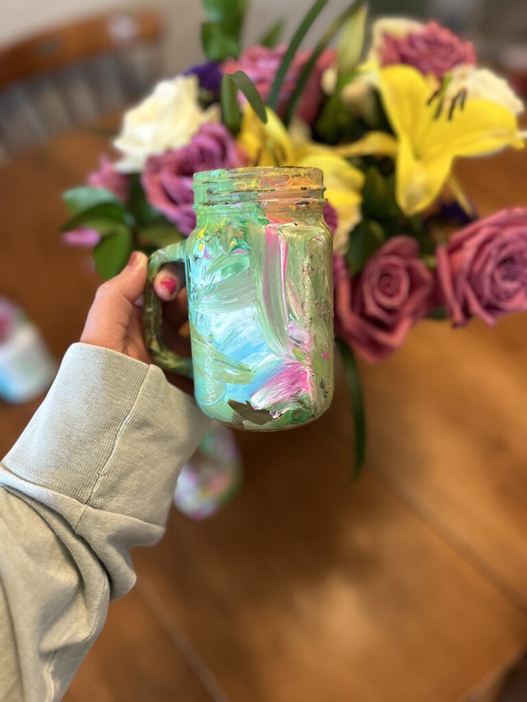 Painted Glass Mug/Vase