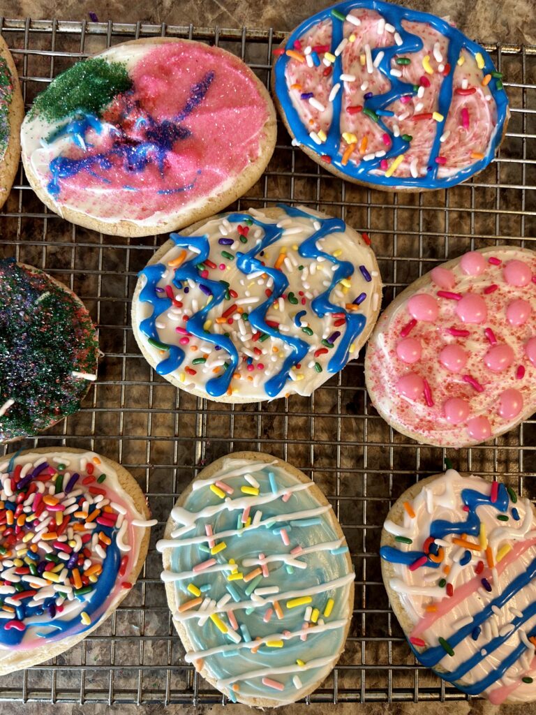 Decorated Egg Shaped Cookies