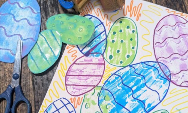 Homeschool Printmaking Eggs on Paper