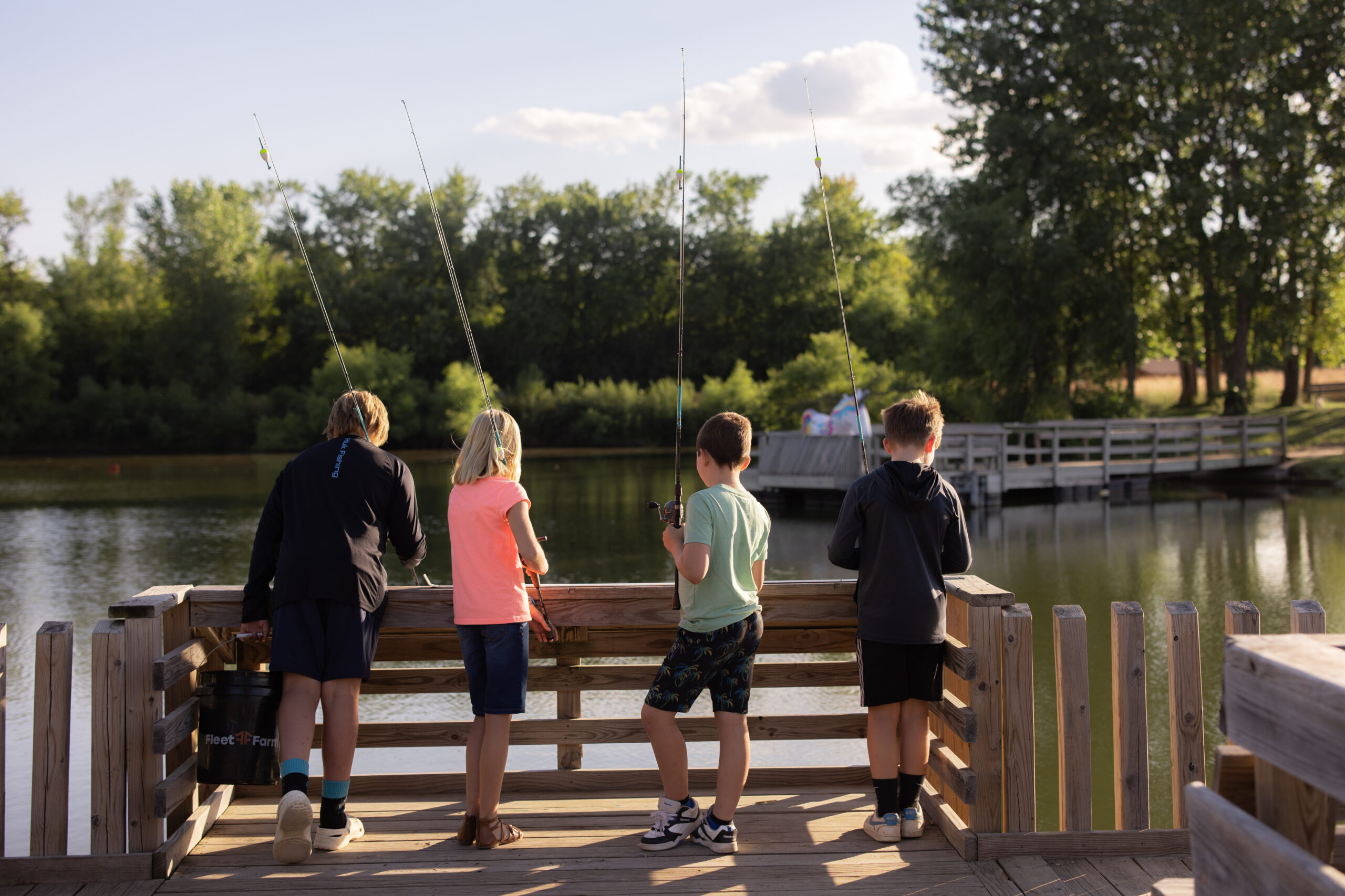 Kids Fishing at the Outdoor Campus