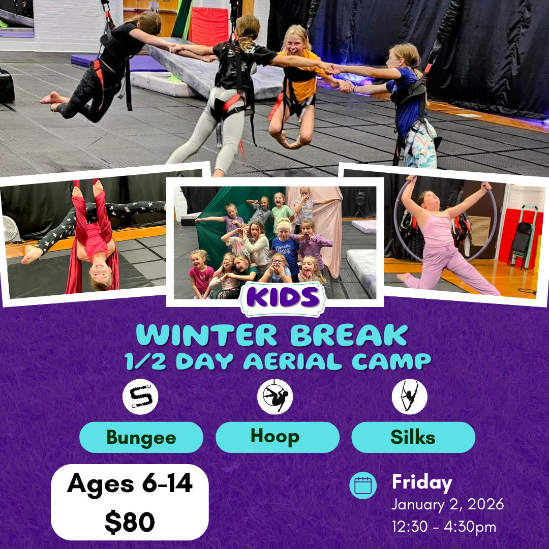 South Dakota Aerial & Arts Winter Break Bounce & Fly Kid's 1/2 Day Camp (Ages 6-14)