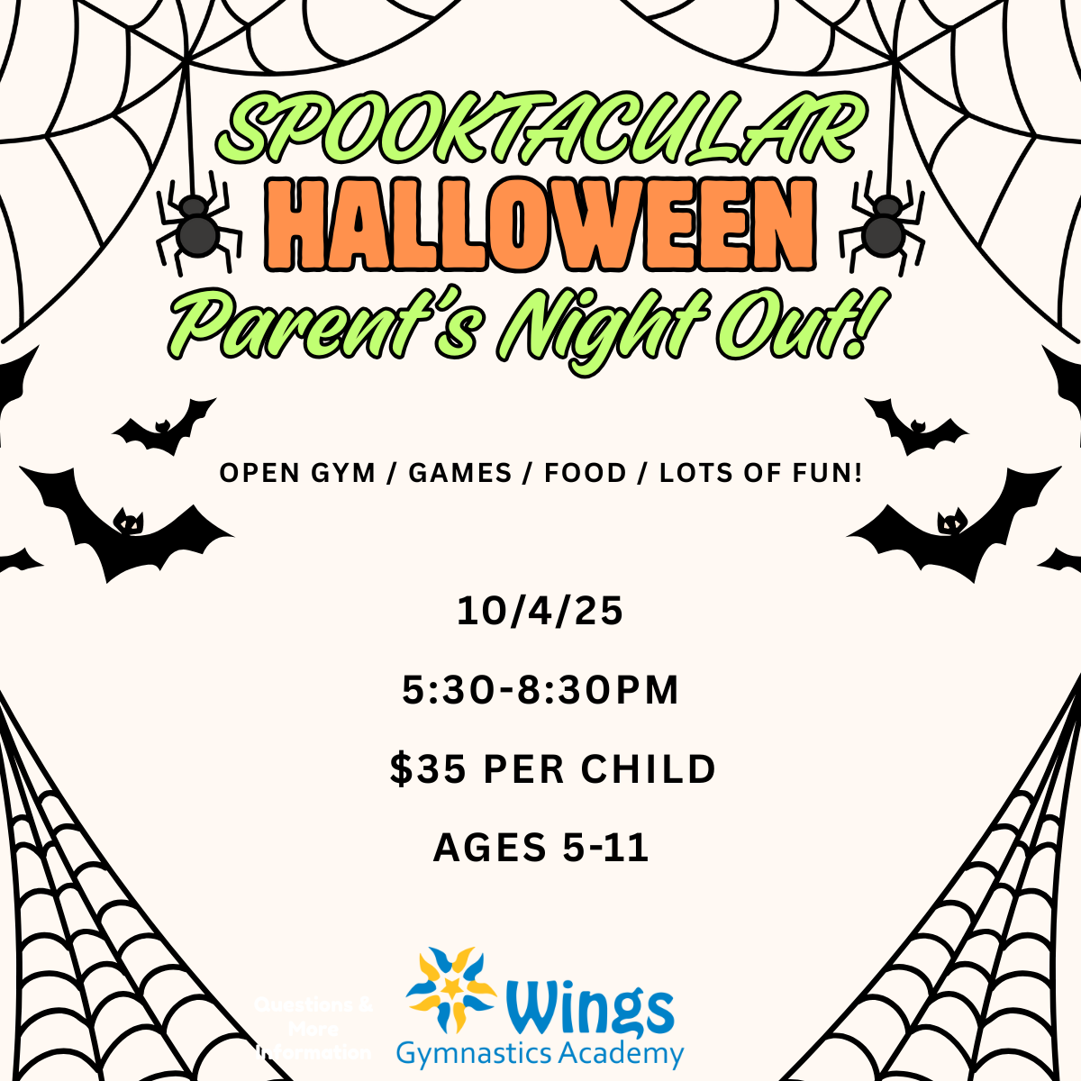 SPOOKTACULAR HALLOWEEN PARENT'S NIGHT OUT!