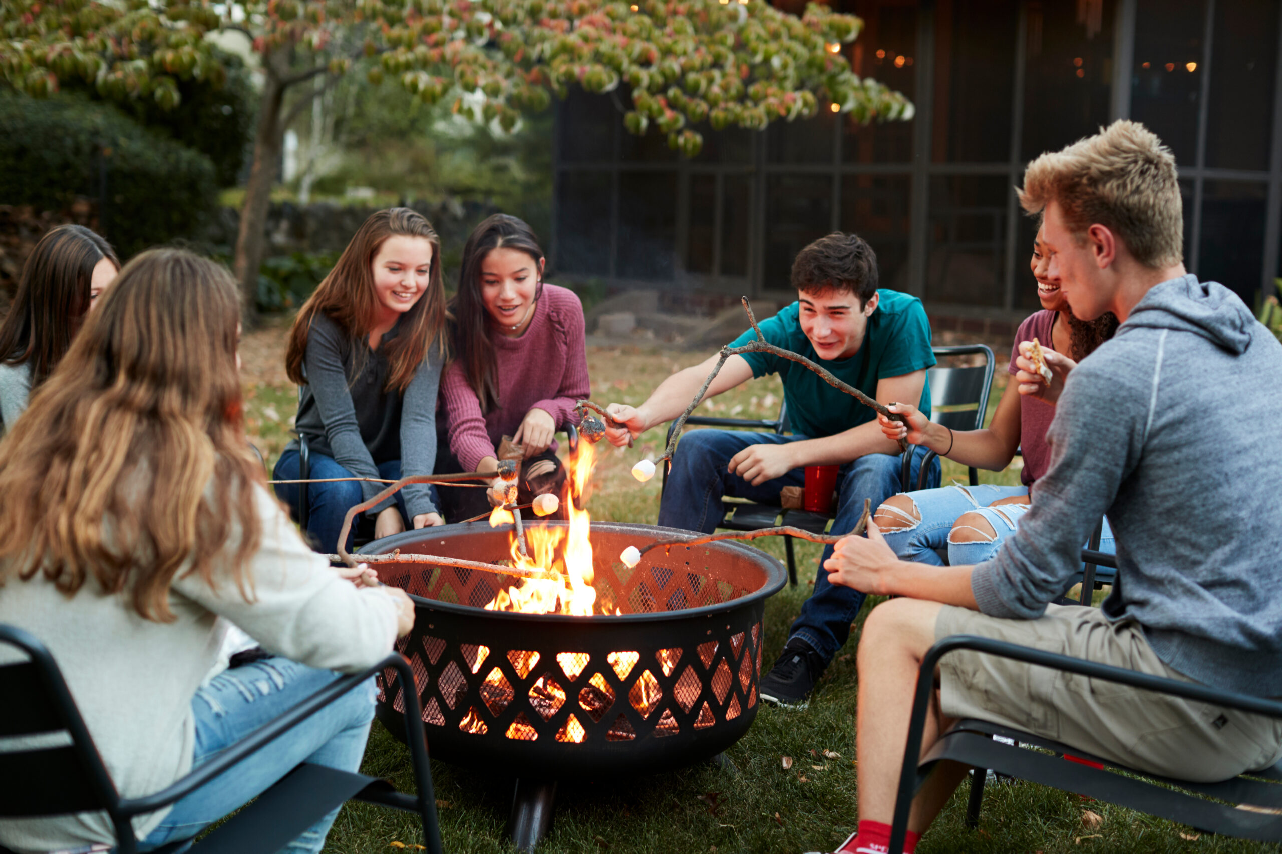 Campfire in the backyard