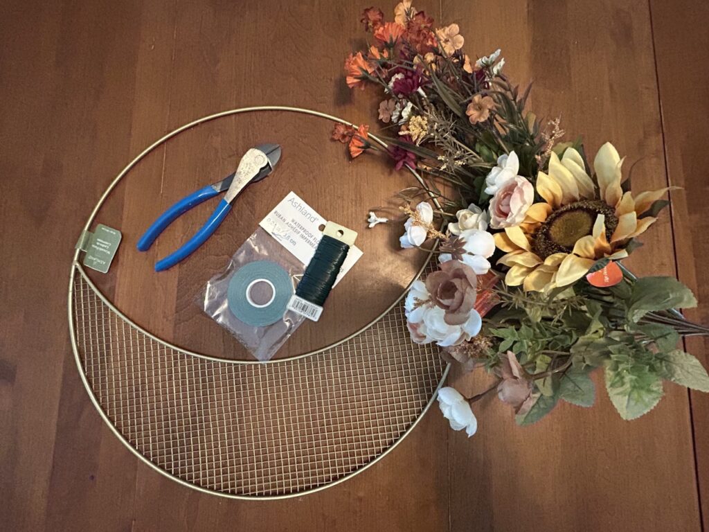 Back of Falll Wreath Craft Supplies