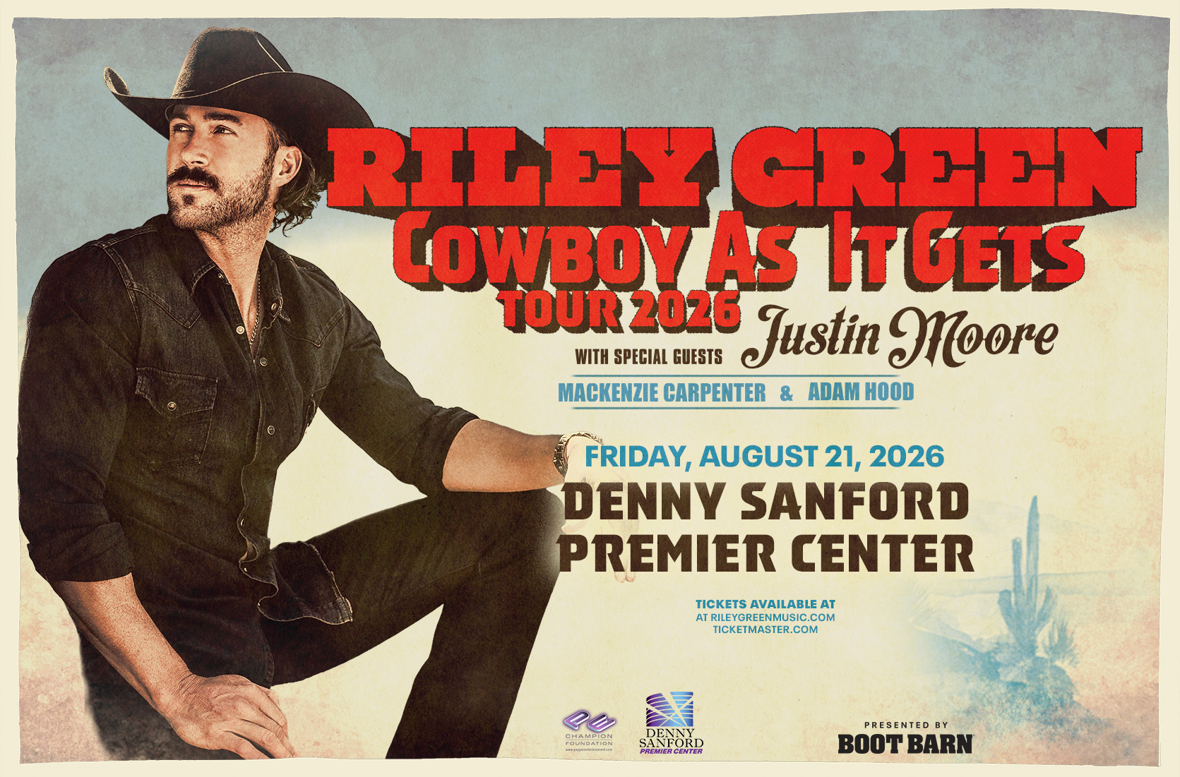 Riley Green: Cowboy As It Gets Tour 2026
