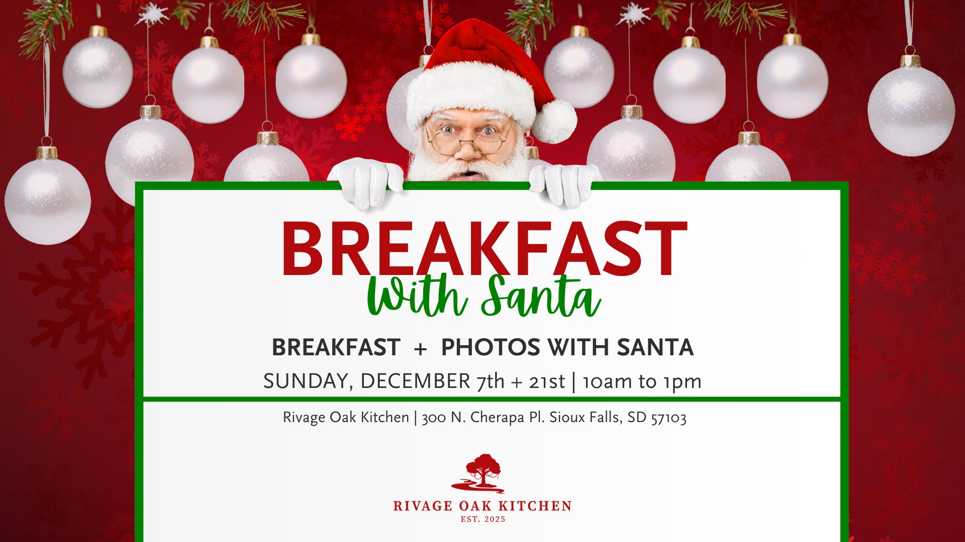 Breakfast with Santa at Rivage Oak Kitchen