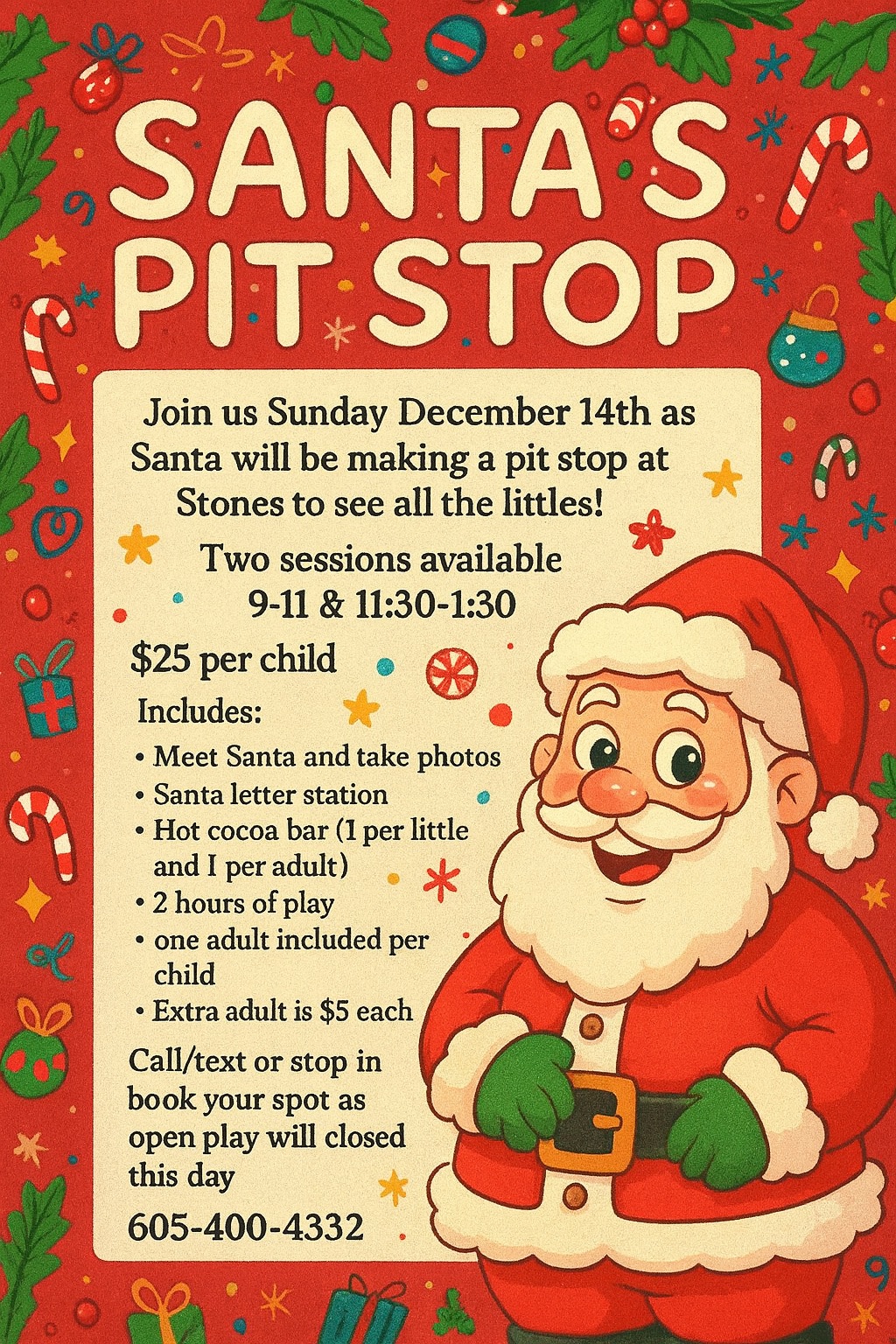 Santa's Pit Stop at Stones Coffee and Play