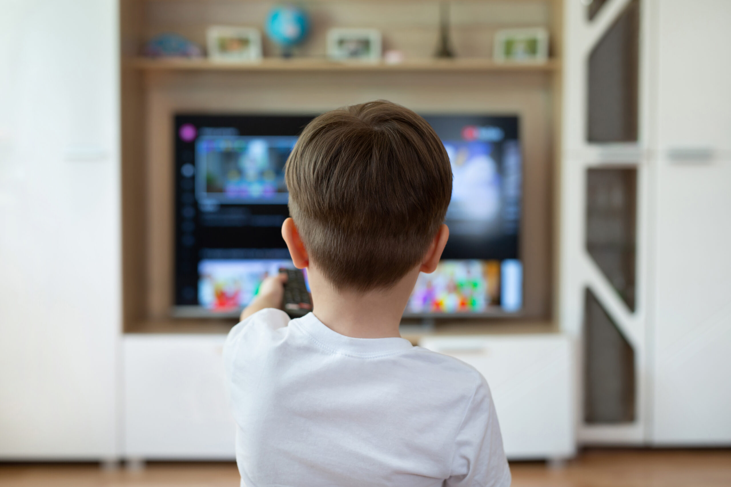 Little Boy Watching a Screen