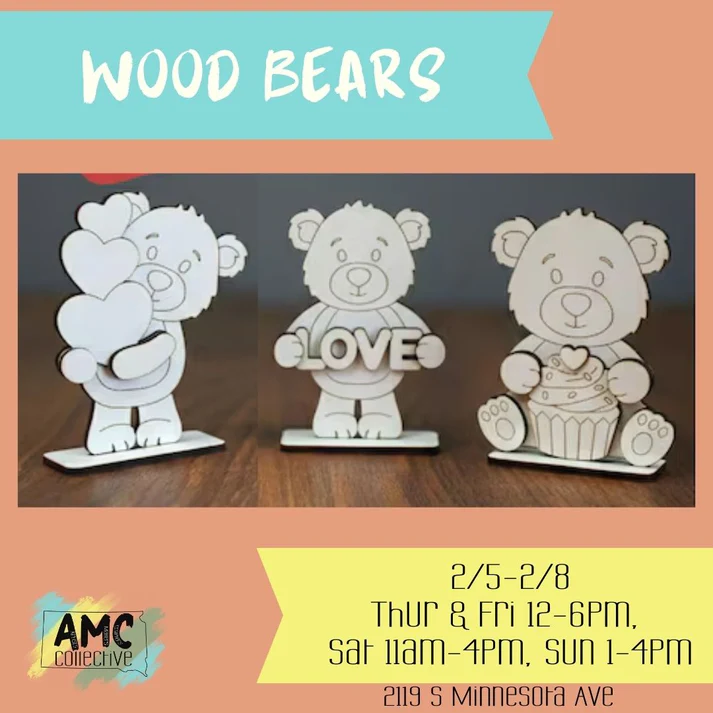 Wood Bears - Drop In Craft