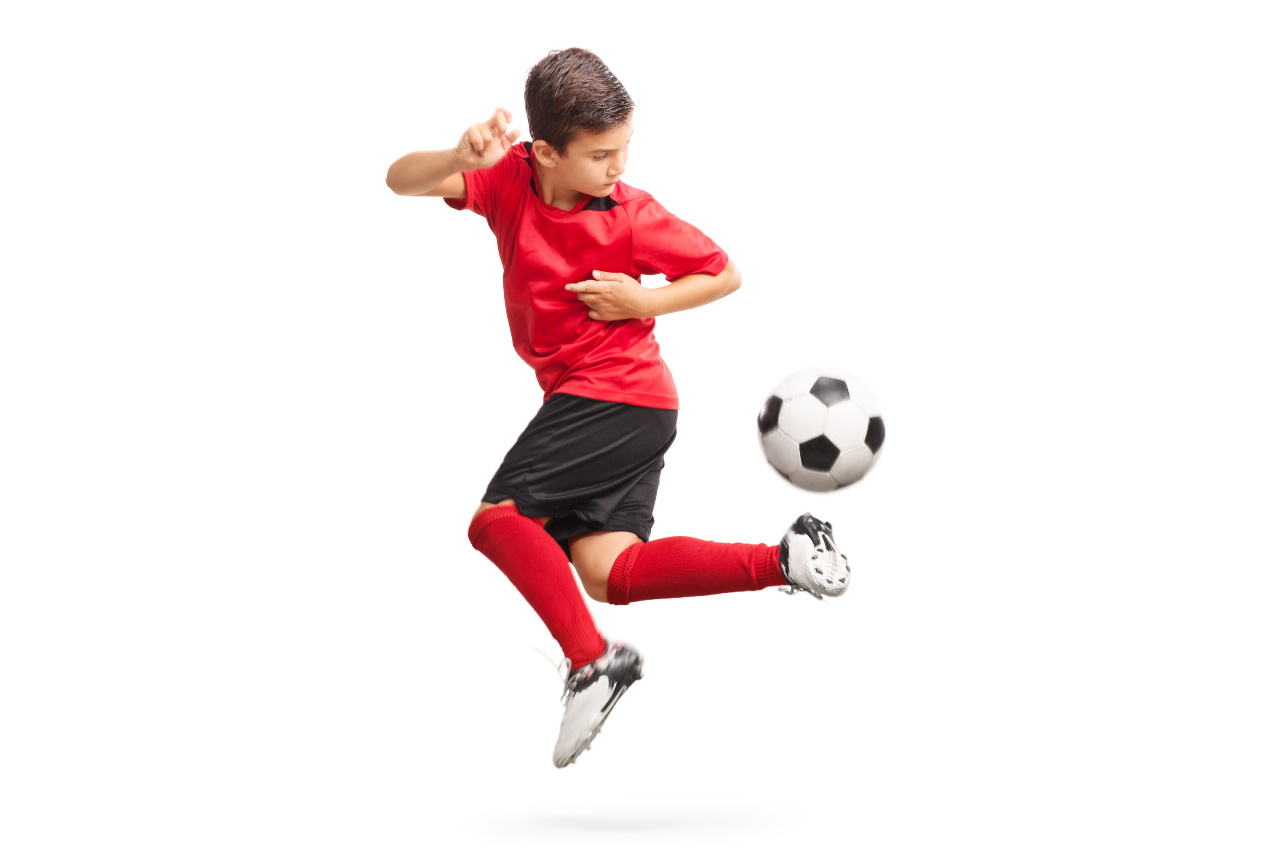 youth Soccer Playing doing a trick